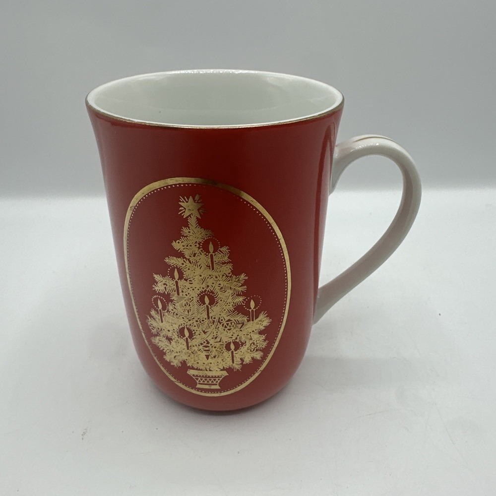 Otagiri Holiday Coffee Mug Gibson Greeting Christmas Tree Cup‎ Japan Vintage
